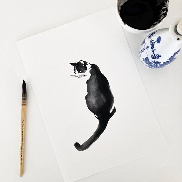 Chat à l'encre de Chine