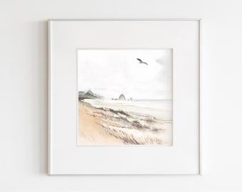 Brittany beach watercolor