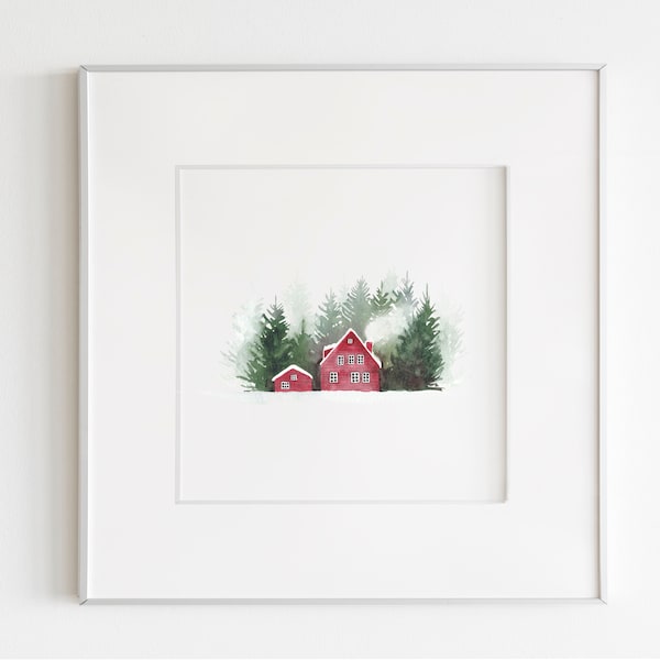 Aquarelle Paysages scandinave