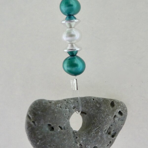 hag stone, holey stone, stone with holes,rock with holes, talisman, amulet, fairy stone, college dorm gift, grounding stone, feng shui gift