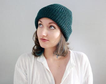 FABRIQUÉ SUR COMMANDE - Bonnet de laine Slouchy - Laine mérinos - Tricot main