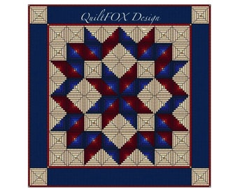 Amish Diamond Log Cabin Star Pattern Pdf Instant Download Etsy