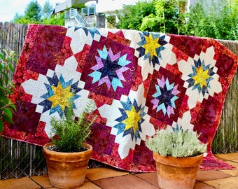 Quilt pattern - Fireworks for Joanna - throw size: 54 in. x 78 in. - PDF download