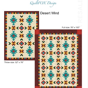 Southwest Inspired - Full/Queen size quilt pattern - 76 in. x 100 in. - PDF Pattern
