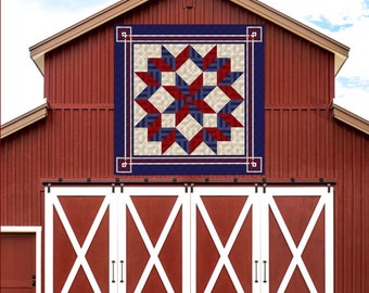 Carpenters Star Quilt Pattern - String quilt pattern - King Size: 108&quot; x 108&quot; - PDF Pattern