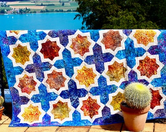 Quit Pattern - Moroccan Tiles - size: 60 inches x 74 inches - PDF