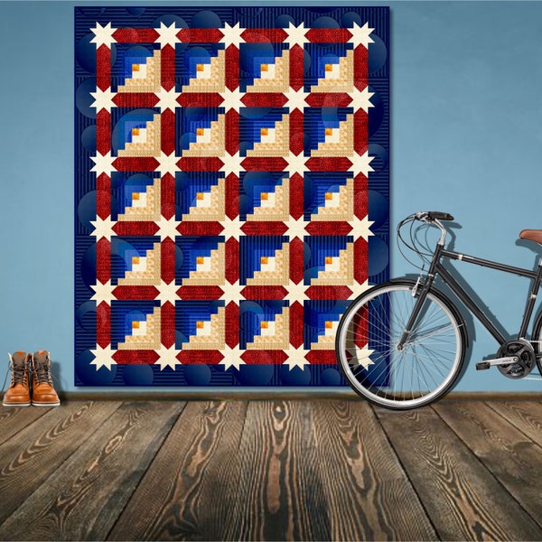 Log Cabin Quilt Etsy