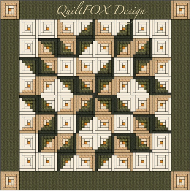 Log Cabin Quilt Pattern Log Cabin Carpenter Star King image 0