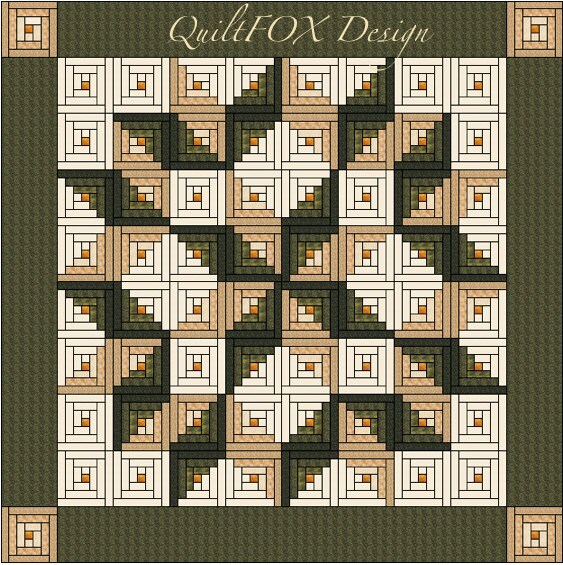 Log Cabin Quilt Pattern Log Cabin Carpenter Star King Etsy