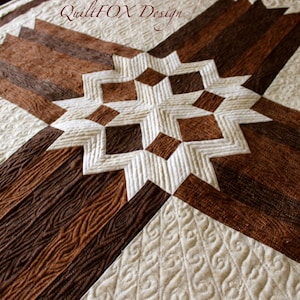 Cross Quilt Pattern - Carpenters Star Christian Cross - 42&quot; x 57&quot; , PDF Download