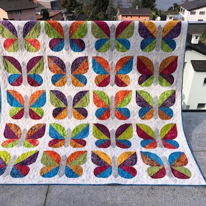 Schmetterlinge, Größe: 70" x 80" - PDF Schnittmuster