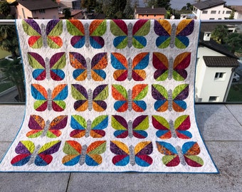 Butterflies, size: 70" x 80" - PDF Pattern