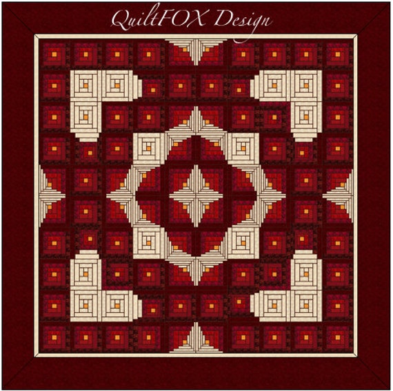 Wedding Quilt Pattern Valentine Love Heart Log Cabin Etsy