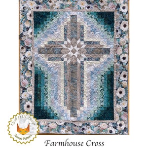 Quilt pattern Wall hanging quilt Farmhouse Cross size: 46 in. x 60 in. PRINTED image 3