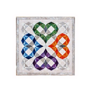 Storm at Sea Quilt Pattern -  Wedding / Heart / Love quilt - Heartwaves - finished size: 54" x 54" - PDF