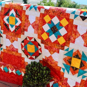 Indian Jewel Box - Quilt Pattern - Native - Full and Queen sizes - PDF