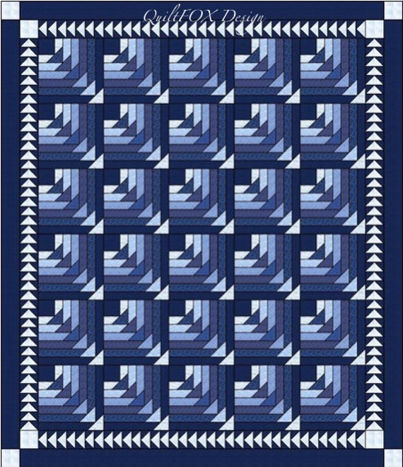 Quilt Pattern Flying Geese Log Cabin Queen Size Etsy