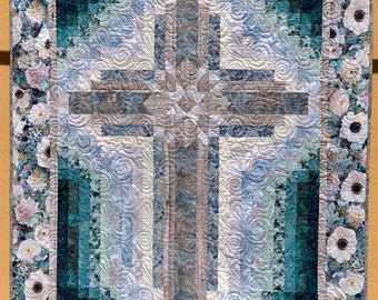 Quilt Anleitung - Wandbehang Quilt - Bauernhaus Kreuz - Größe: 46 in. x 60 in. - PDF Download