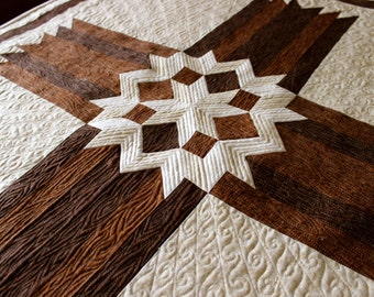 Cross Quilt Pattern - Carpenters Star Cross - Twin size: 68&quot; x 90&quot;