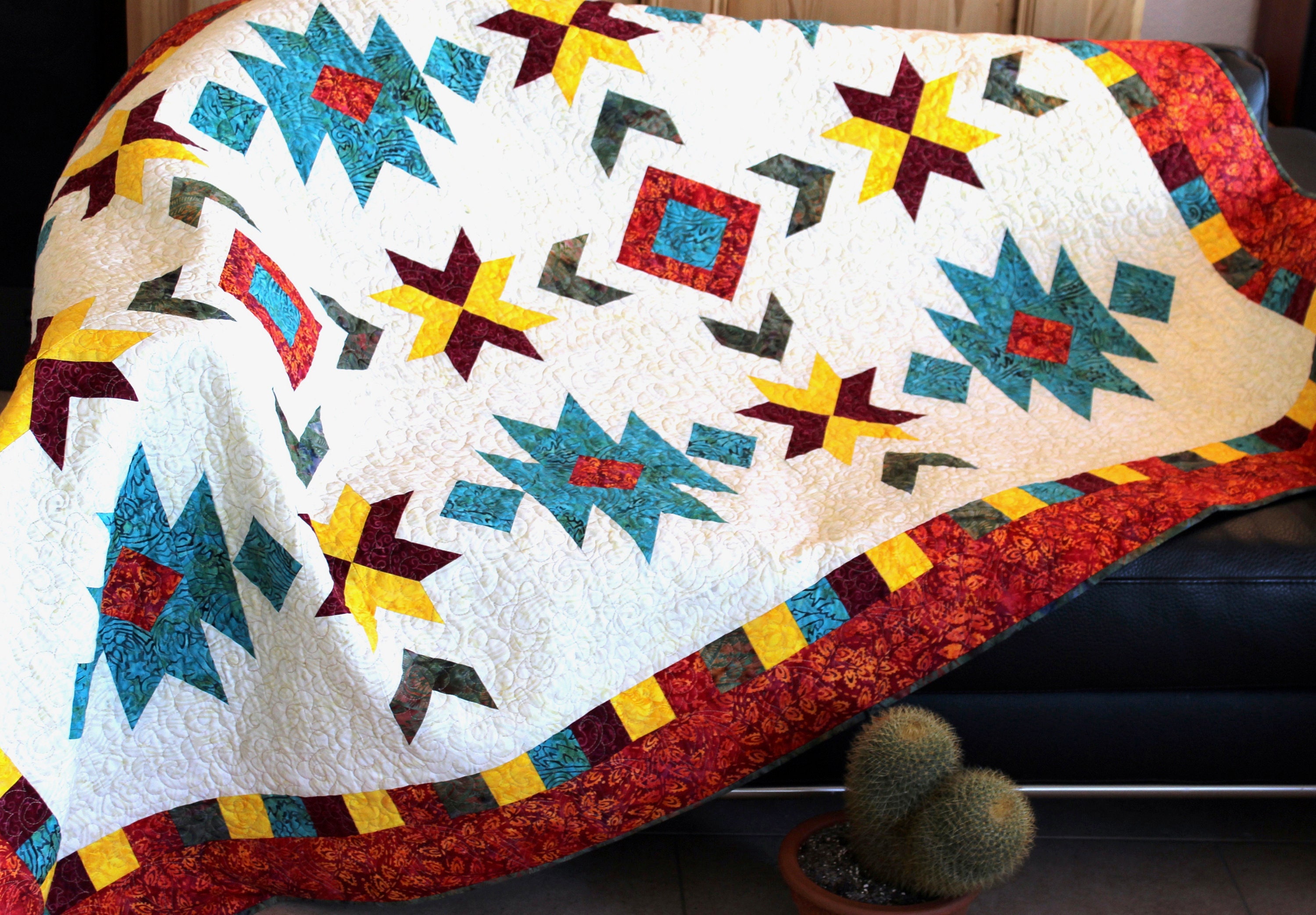 Southwest quilt pattern throw size 52 in. x 76 in. PRINTED Etsy
