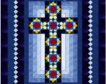 Courtepointe croisée - Croix dans la fenêtre - Taille Queen