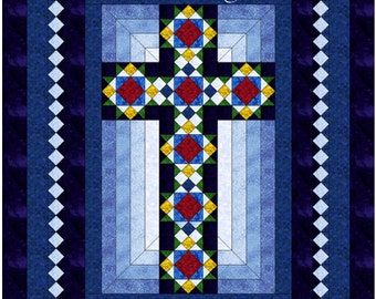 Kreuz Quilt - Kreuz im Fenster - Queen size