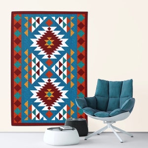 Quilt Pattern - Navajo Indian / Native American/Southwest inspired - Throw size: 56'x 78' , PDF Download