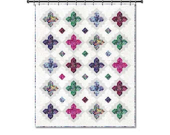 Gemstones Quilt Pattern – Hoffman Fabrics, Intermediate Quilters (PDF Pattern)
