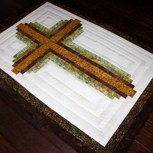 Log Cabin Christian Cross Cross quilt wall hanging multiple sizes PDF Download image 6