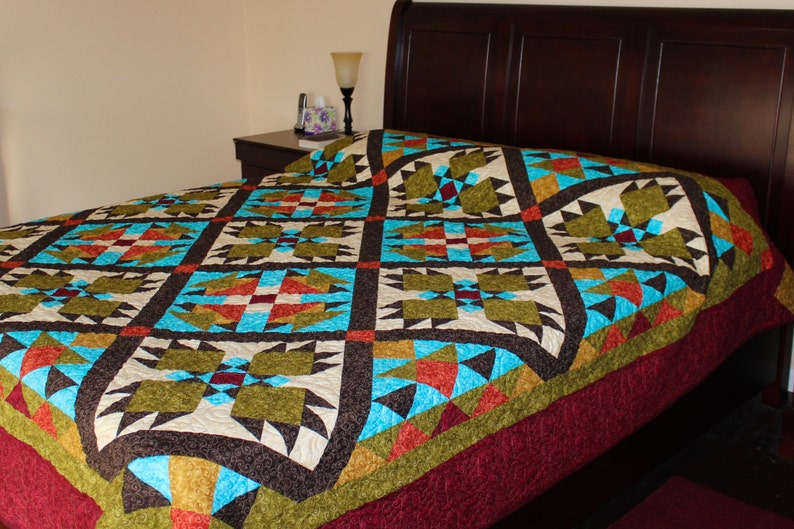 Southwest Quilt Pattern Bear Paw quilt Twin/Full Size Etsy