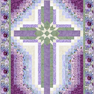 Quilt pattern - Wall hanging quilt - Farmhouse Cross (Love Letters/Timeless Treasures) - size: 46 in. x 60 in. - PDF Download