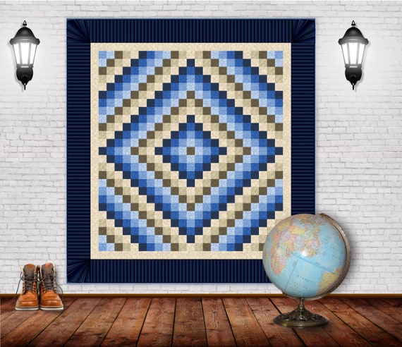 - PDF download Quilt pattern Trip Around the Caribbean x 88 in size 68 in