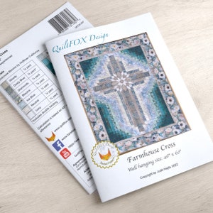 Quilt pattern - Wall hanging quilt - Farmhouse Cross - size: 46 in. x 60 in. - PRINTED