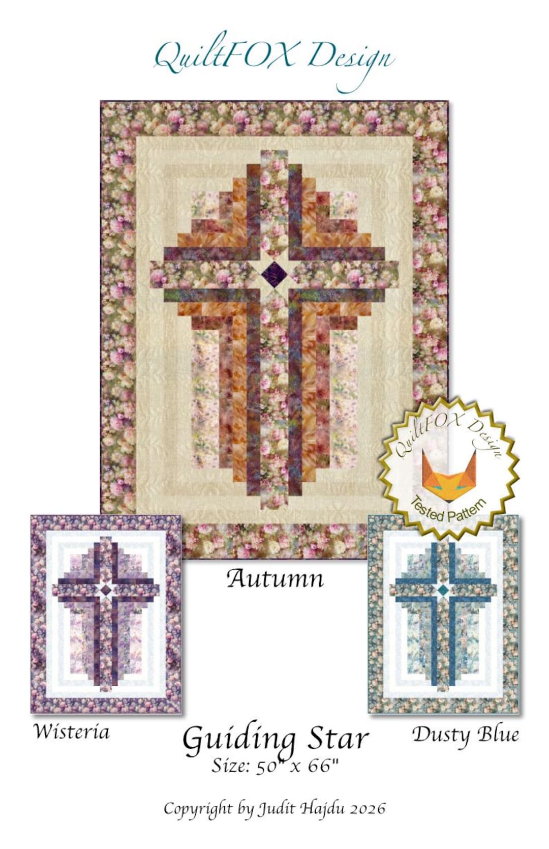 Guiding Star - Wing Over Wildflowers, Size: 50" X 66" - PDF Pattern - Etsy