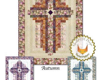 Guiding Star - Wing Over Wildflowers, size: 50" x 66" - PDF pattern