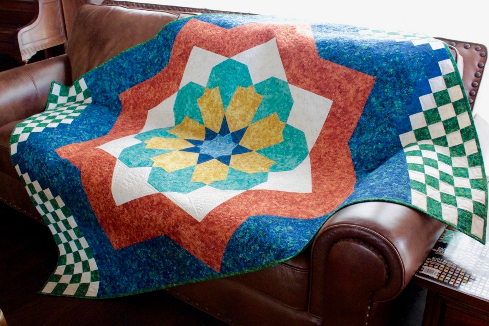 Moroccan Mosaic Quilt Pattern Size 56 X 78 PDF Pattern Etsy