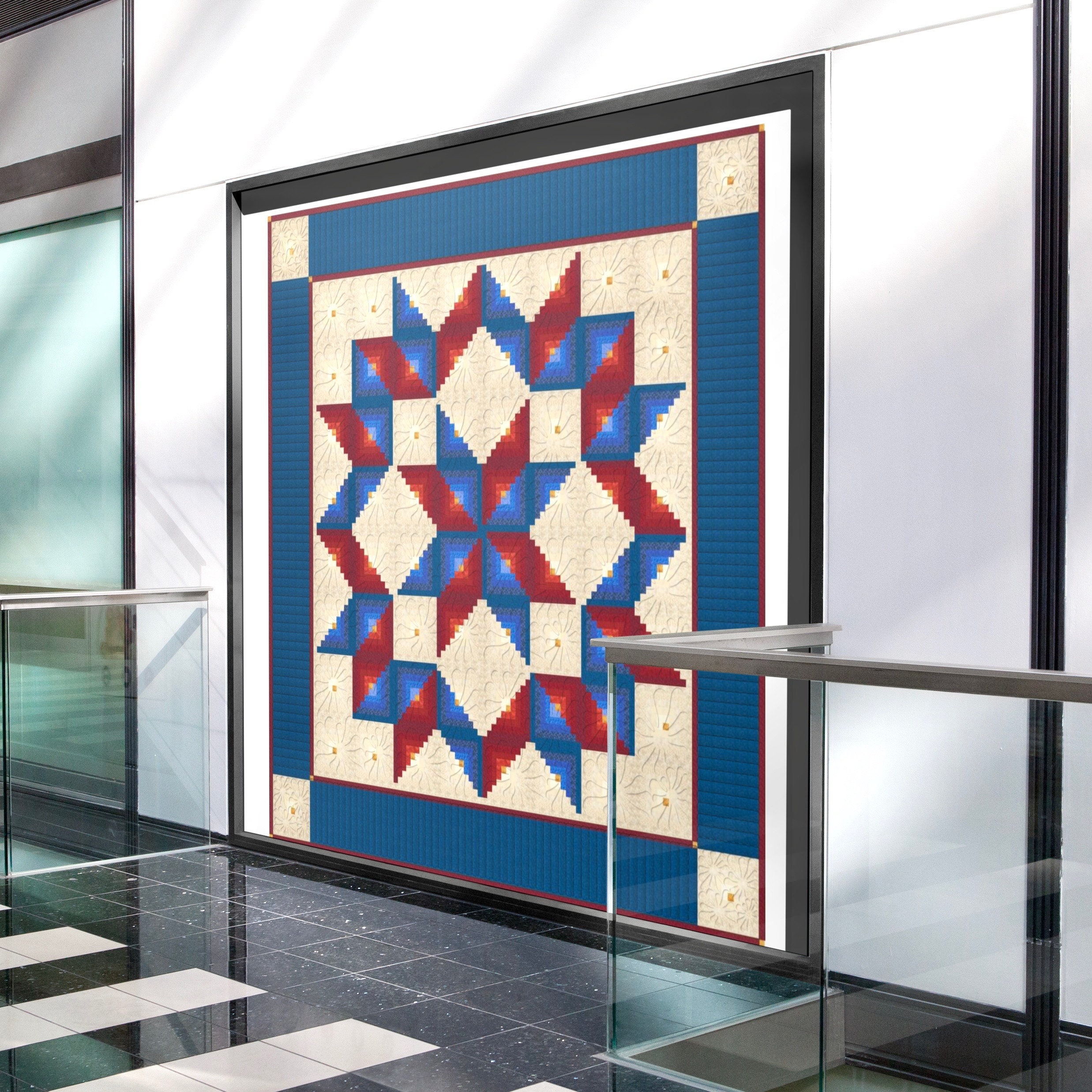 Americana Carpenter Star Quilt Pattern - Log Cabin Design (PDF Download ...