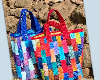 Market Tote - 13" wide x 16" tall x 5" deep - PDF Pattern