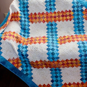 Irish Chain Quilt Pattern - Braided Triple Irish Chain - Multiple sizes