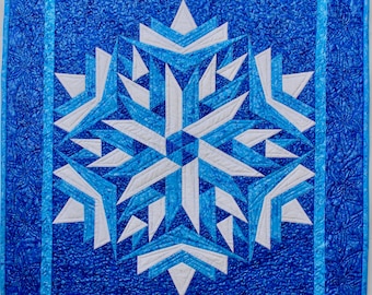 Schneeflocke Quilt Muster - Baby Quilt / Krippendecke / Baby Quilt - Wandbehang und Krippengröße