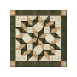 Quilt pattern - Log Cabin Quilt Pattern - Log Cabin Carpenter Star - King Size: 105" x 105" , PDF pattern