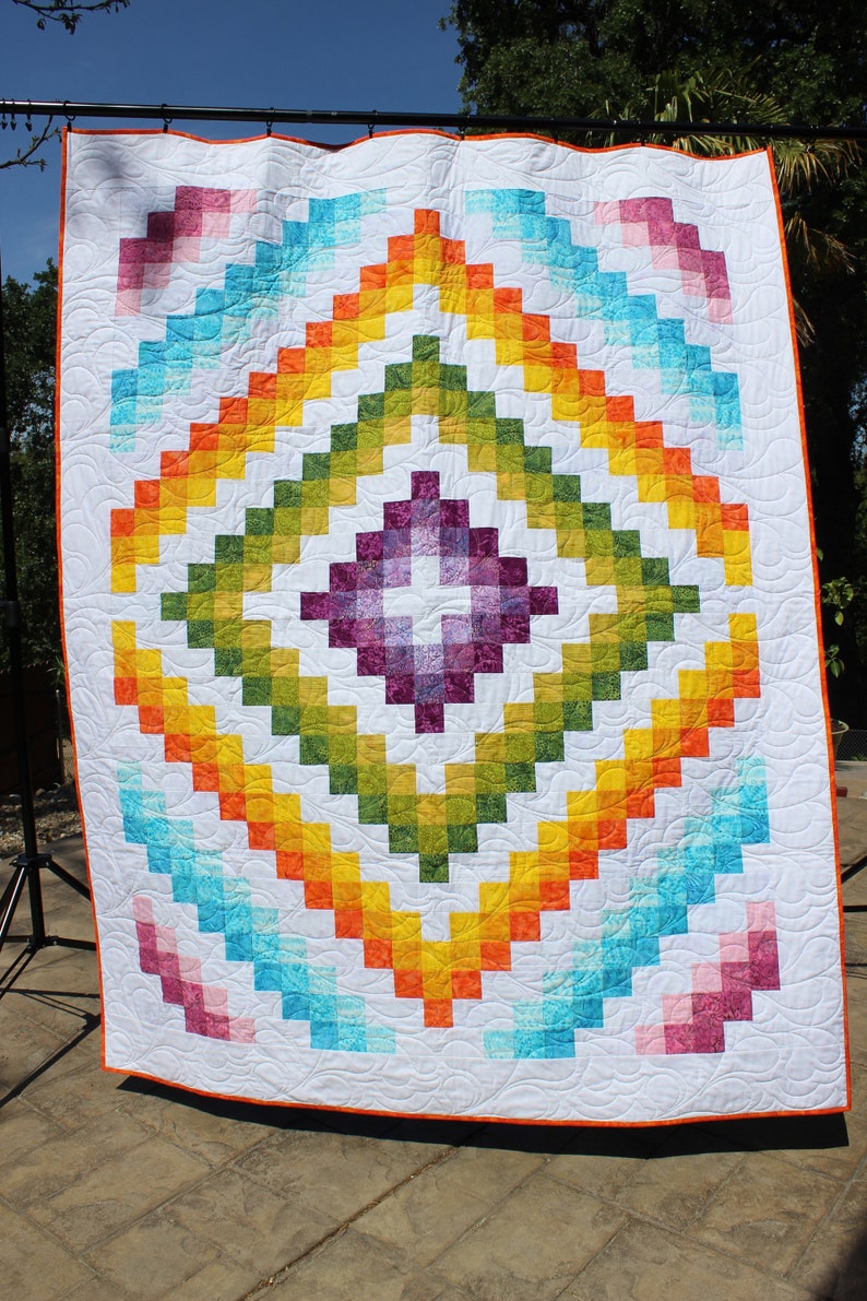 - PDF download Quilt pattern Trip Around the Caribbean x 88 in size 68 in