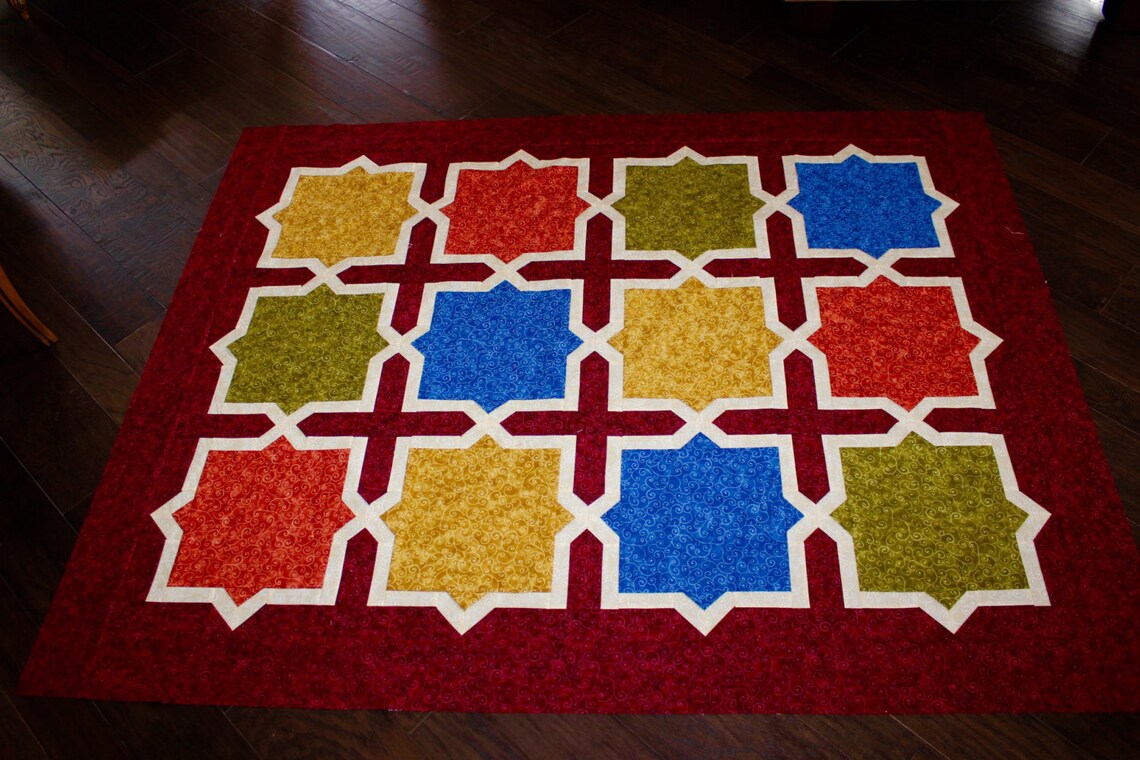 Moroccan Quilt Pattern Moroccan / Spanish Tiles Throw 52 Etsy