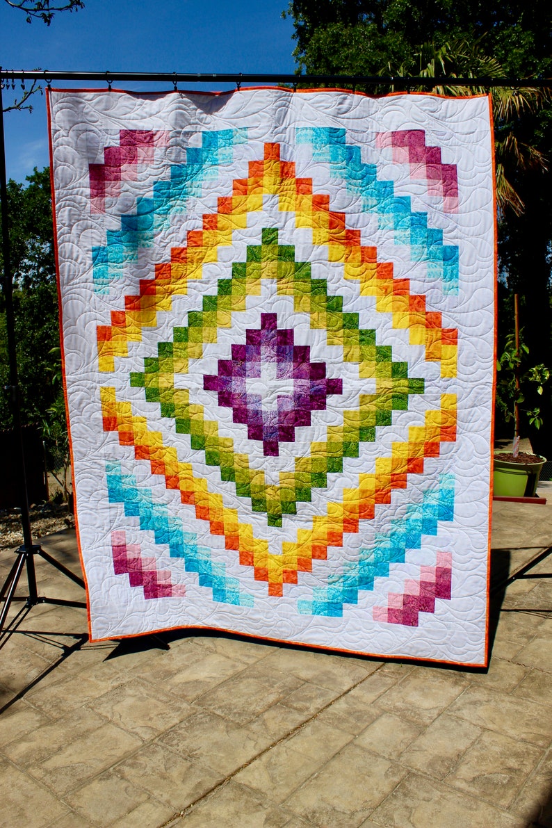 - PDF download Quilt pattern Trip Around the Caribbean x 88 in size 68 in