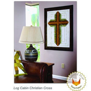 Cross Quilt Pattern , Log Cabin Christian Cross , Wall hanging: 33 inch x 45 inch , PDF Download image 4