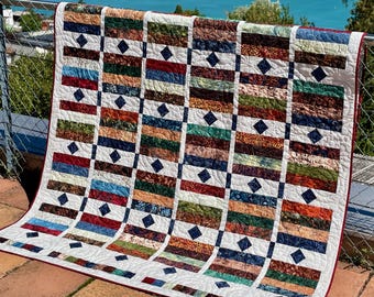 River Crossing, 60” x 74” PDF Quilt Pattern| Strip Roll Quilt Pattern | Precut Friendly