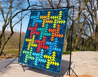 Quilt Pattern - Goose Chase In The Dark - Full, Twin and Throw sizes -PDF Pattern