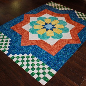 Moroccan Mosaic - quilt pattern - size: 56 x 78 - PDF pattern