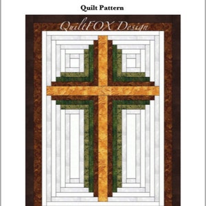 Cross Quilt pattern , Log Cabin Christian Cross , Twin size: 66 x 90 , PDF Download image 3