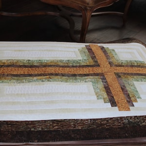 Cross Quilt pattern , Log Cabin Christian Cross , Twin size: 66 x 90 , PDF Download image 2